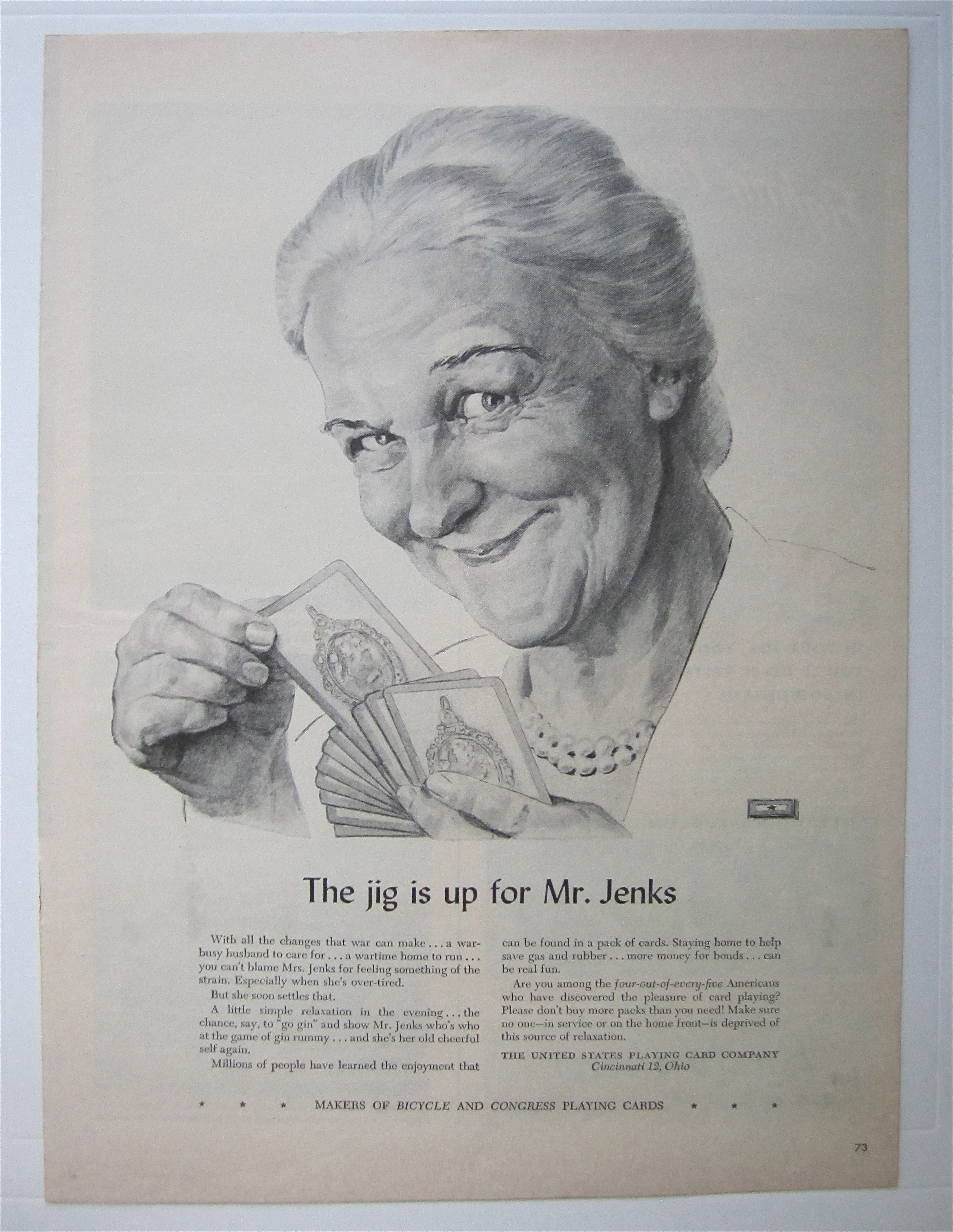 1943 Bicycle & Congress Playing Cards w/ Woman Smiling