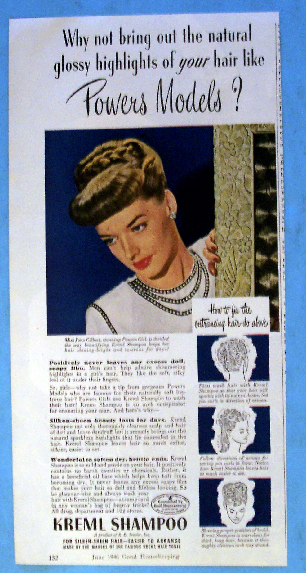 1946 Kreml Shampoo with a Stunning Powers Model