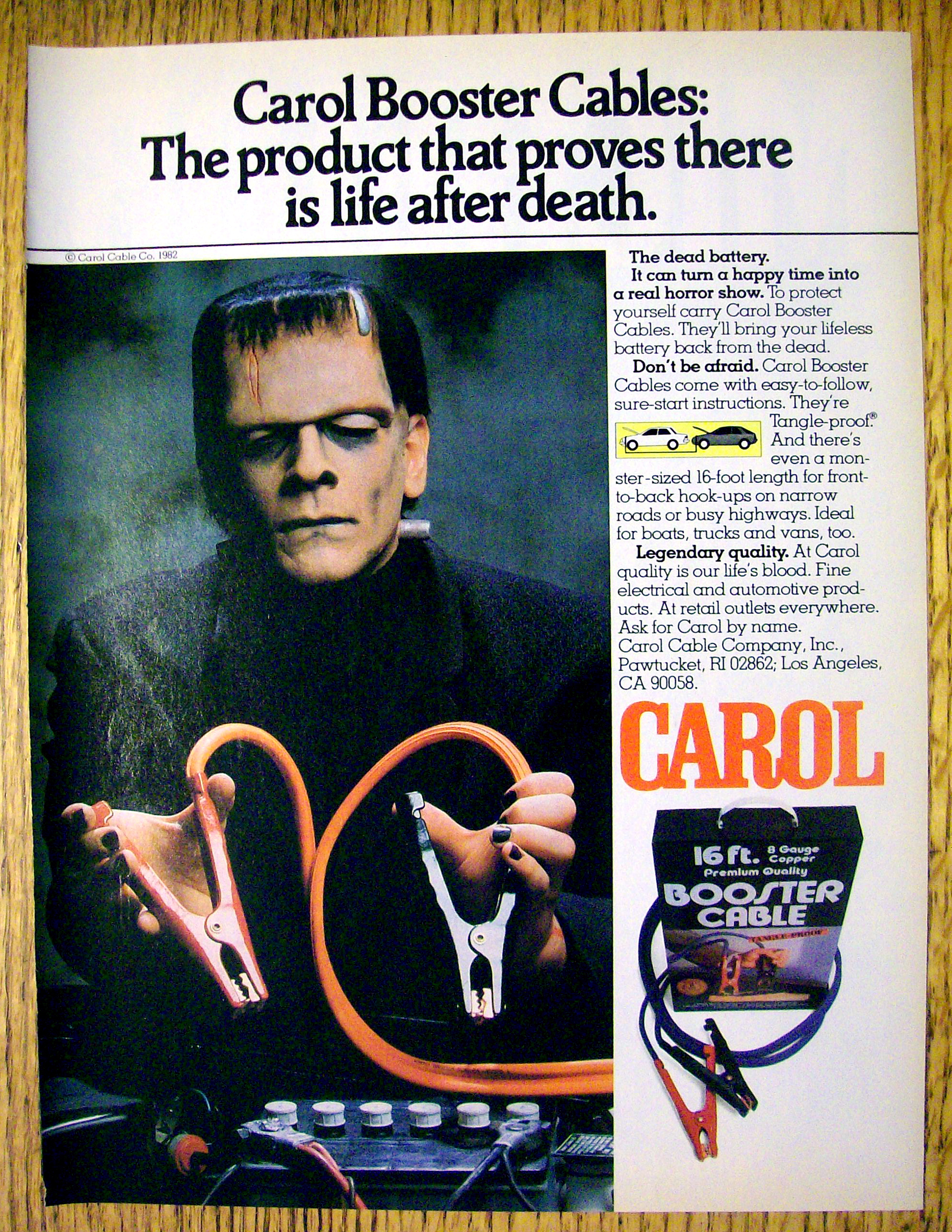 1982 Carol Booster Cables with Frankenstein