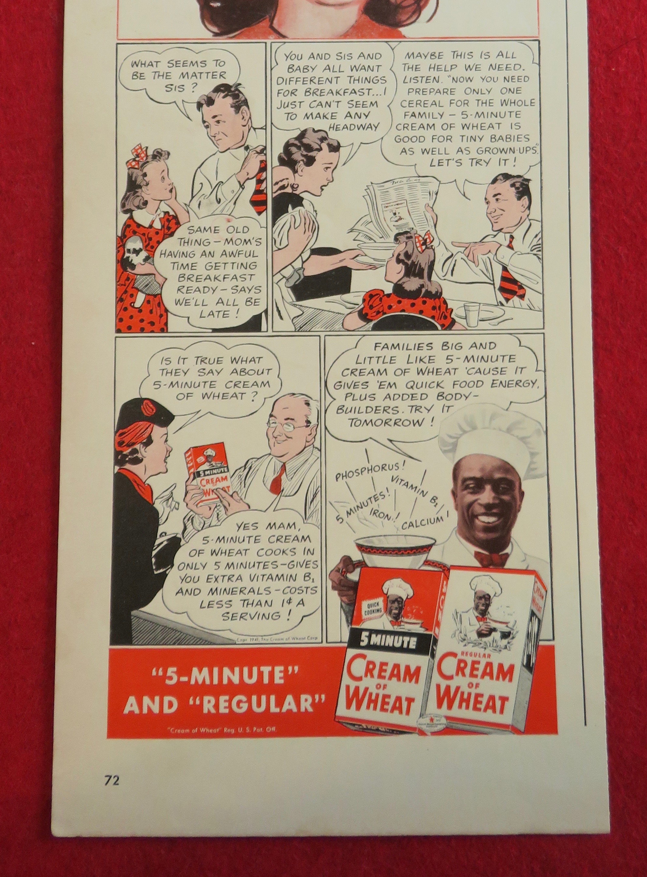 1941 Cream Of Wheat with Mom's Cryin Again Dad