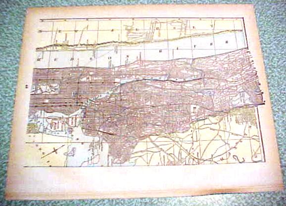 Map New York 1894 Lg Foldout Brooklyn Hudson