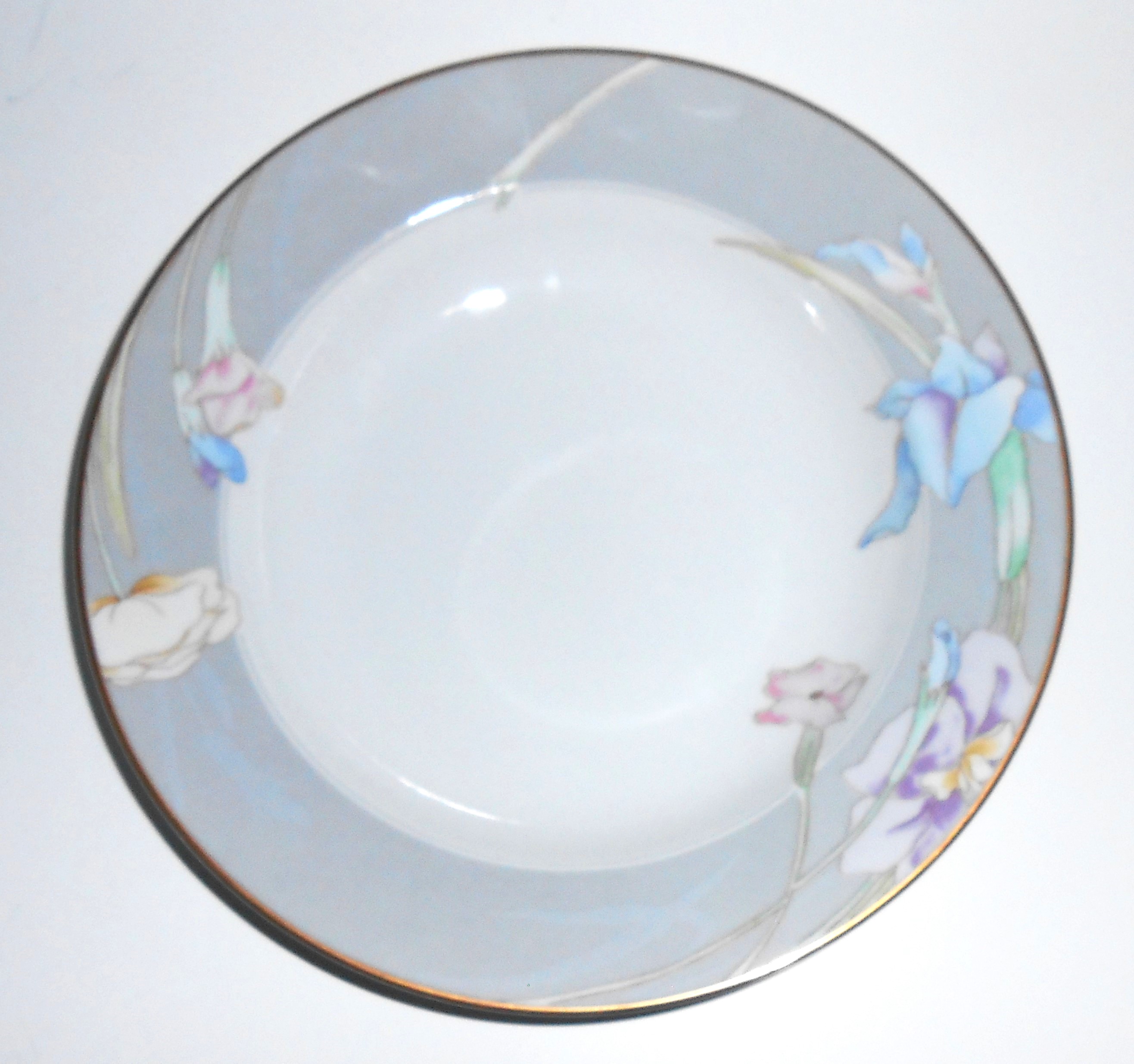Mikasa Fine China Charisma Gray Rimmed Soup Bowl