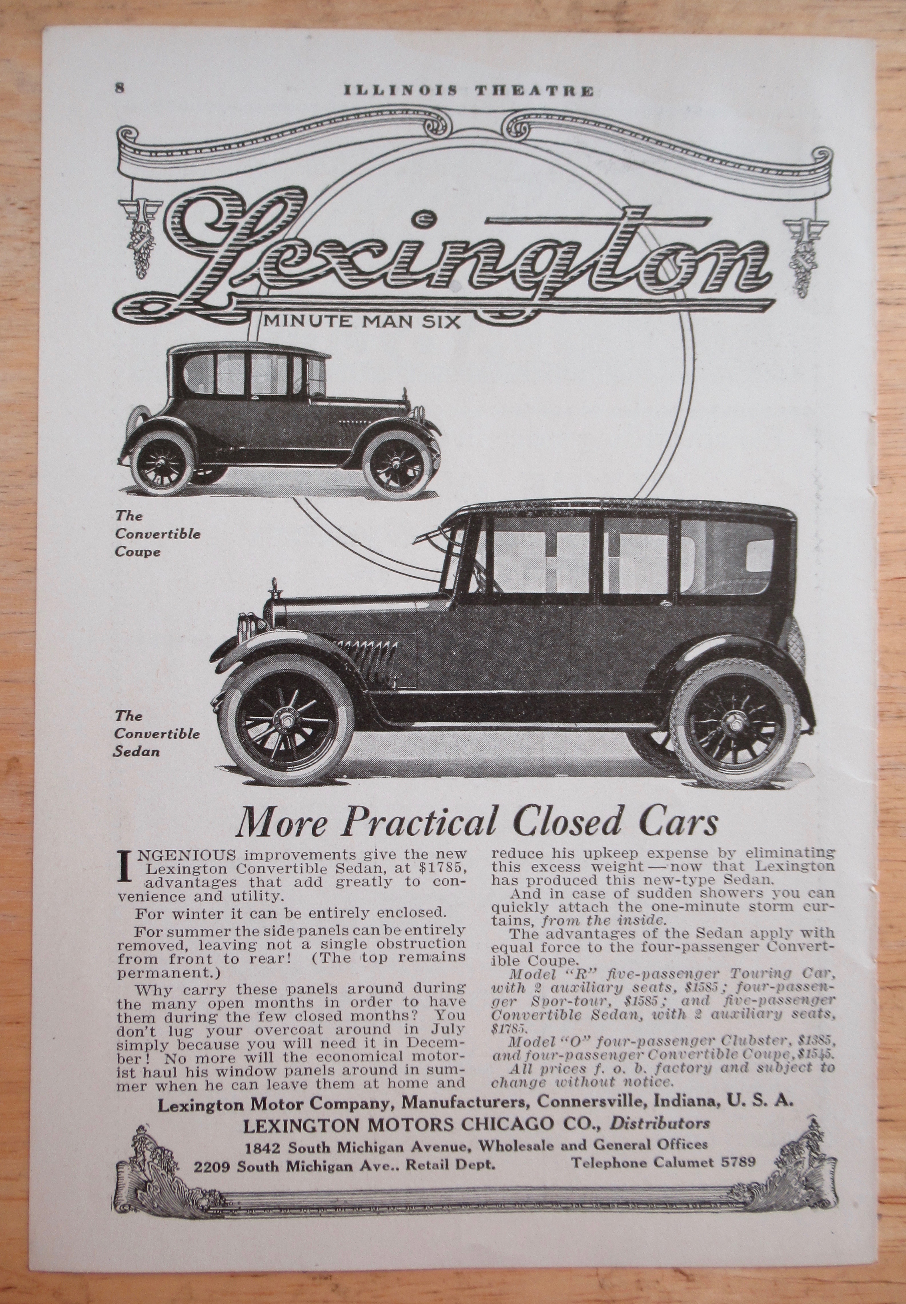 1918 Lexington Automobiles with Coupe & Sedan
