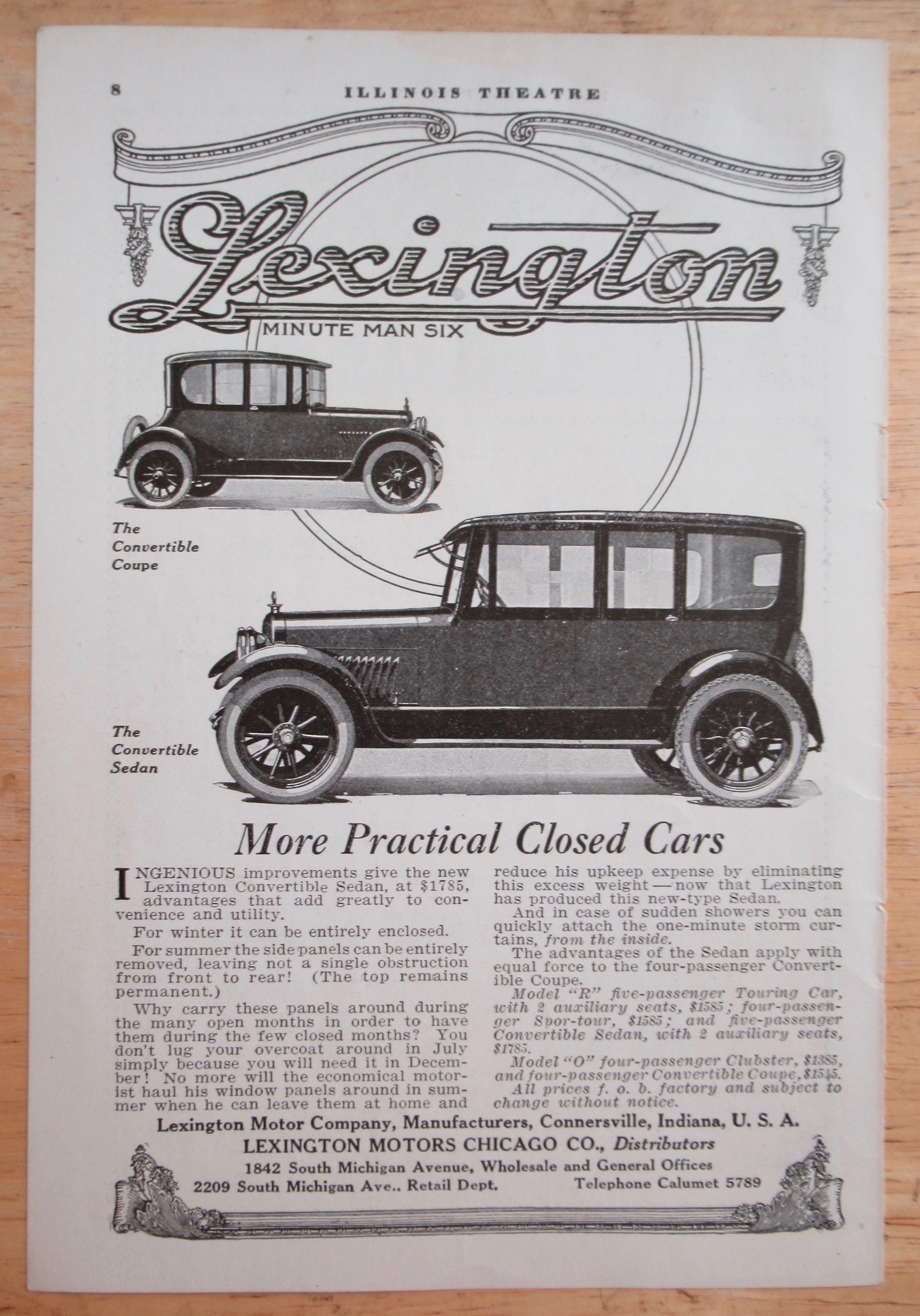 1918 Lexington Automobiles with Coupe & Sedan