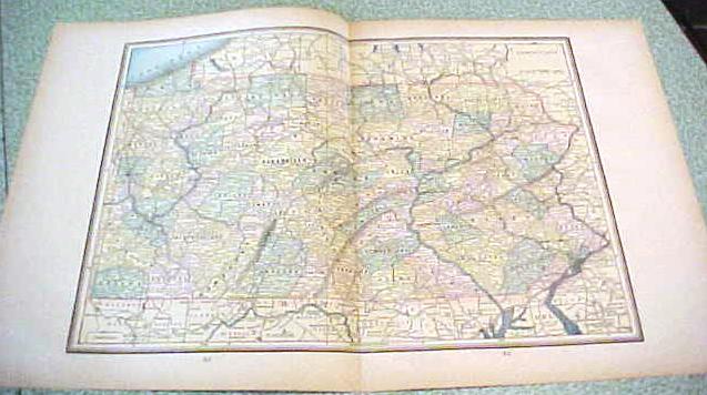 Antique Map Pennsylvania 1894 Large Foldout