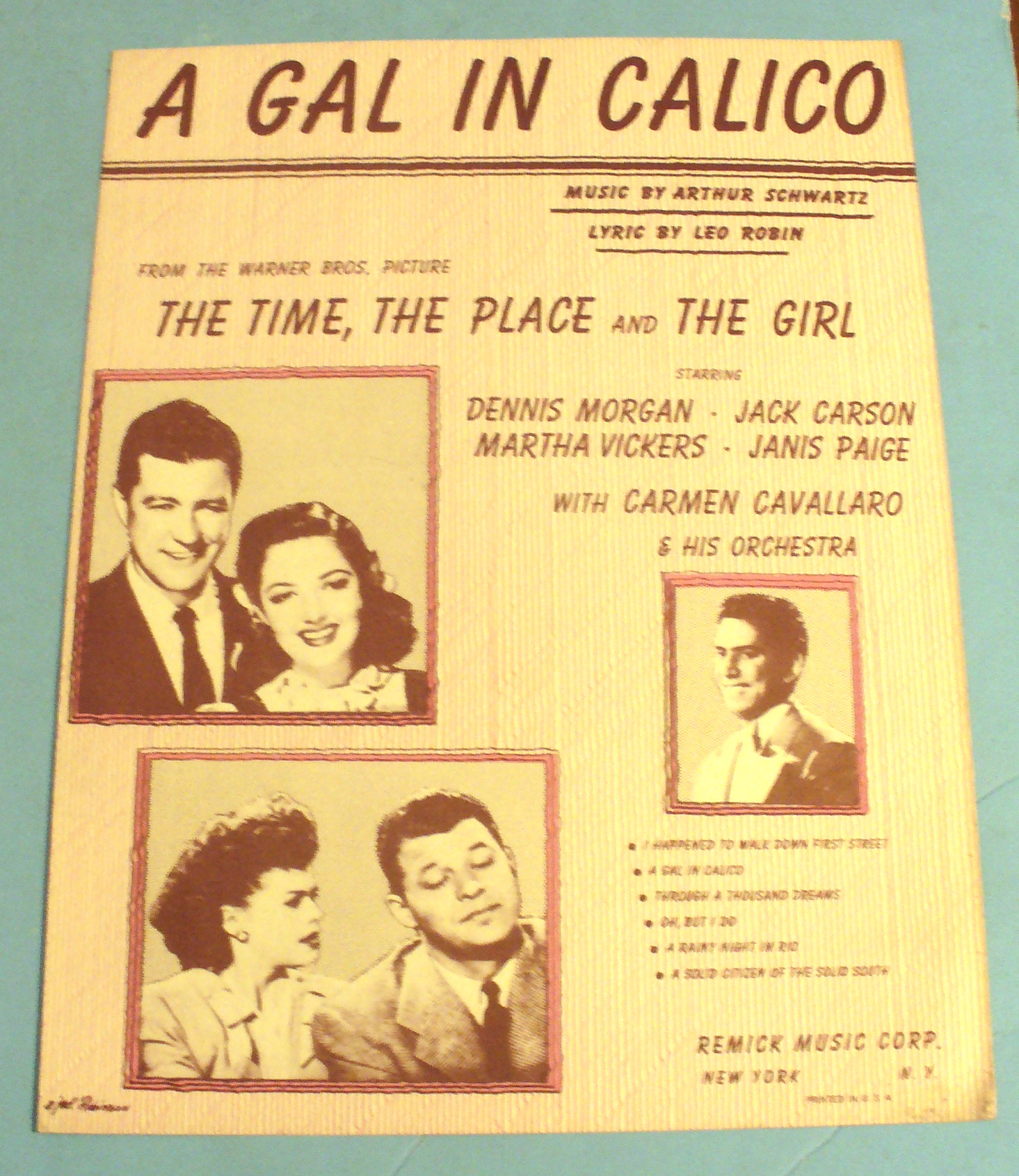 1946 A Gal In Calico by Arthur Schwartz and Leo Robin