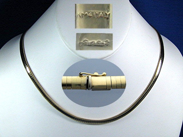 14K Gold Omega Necklace Italy 34grams