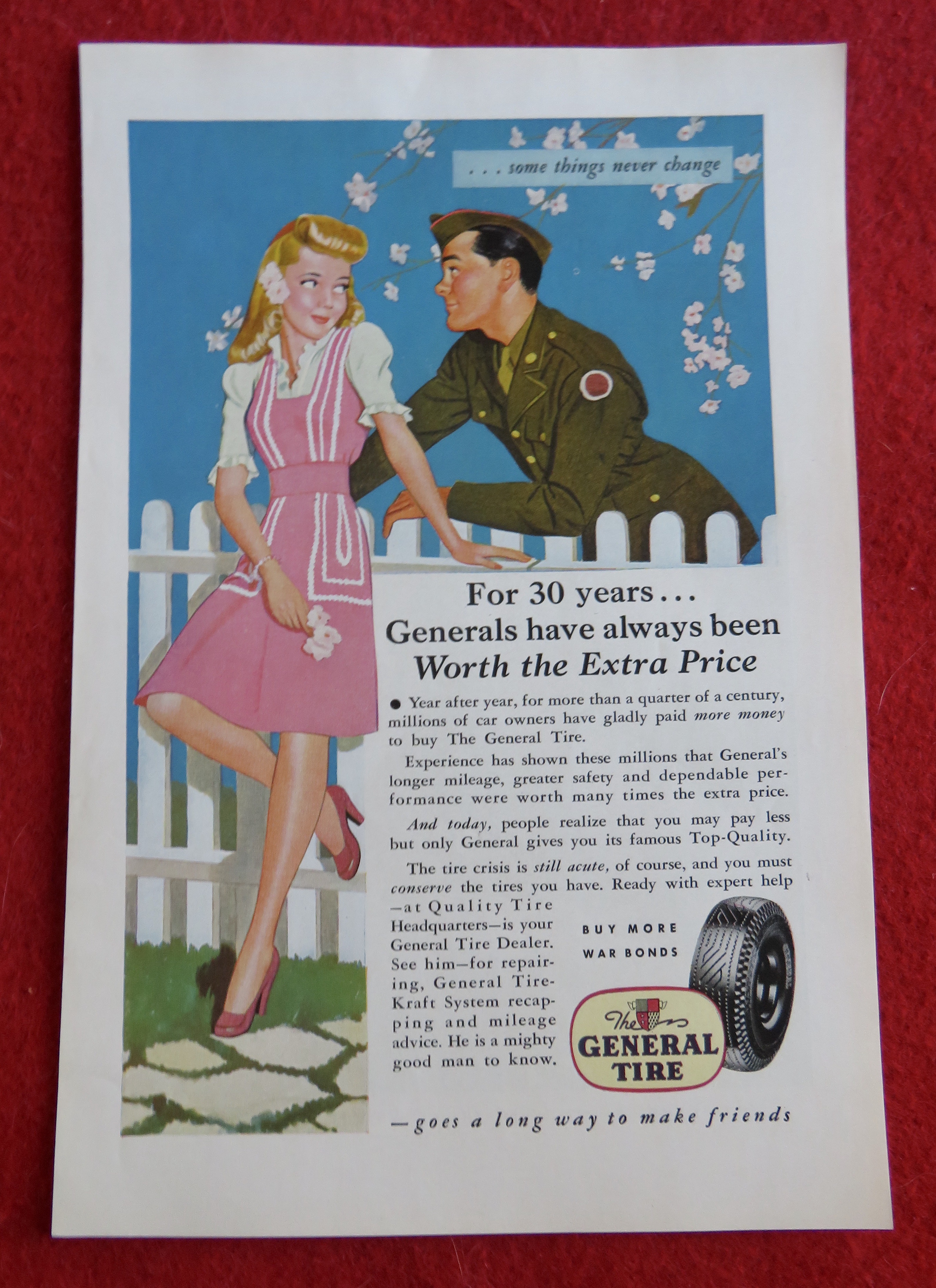 1944 General Tires with Soldier & Woman