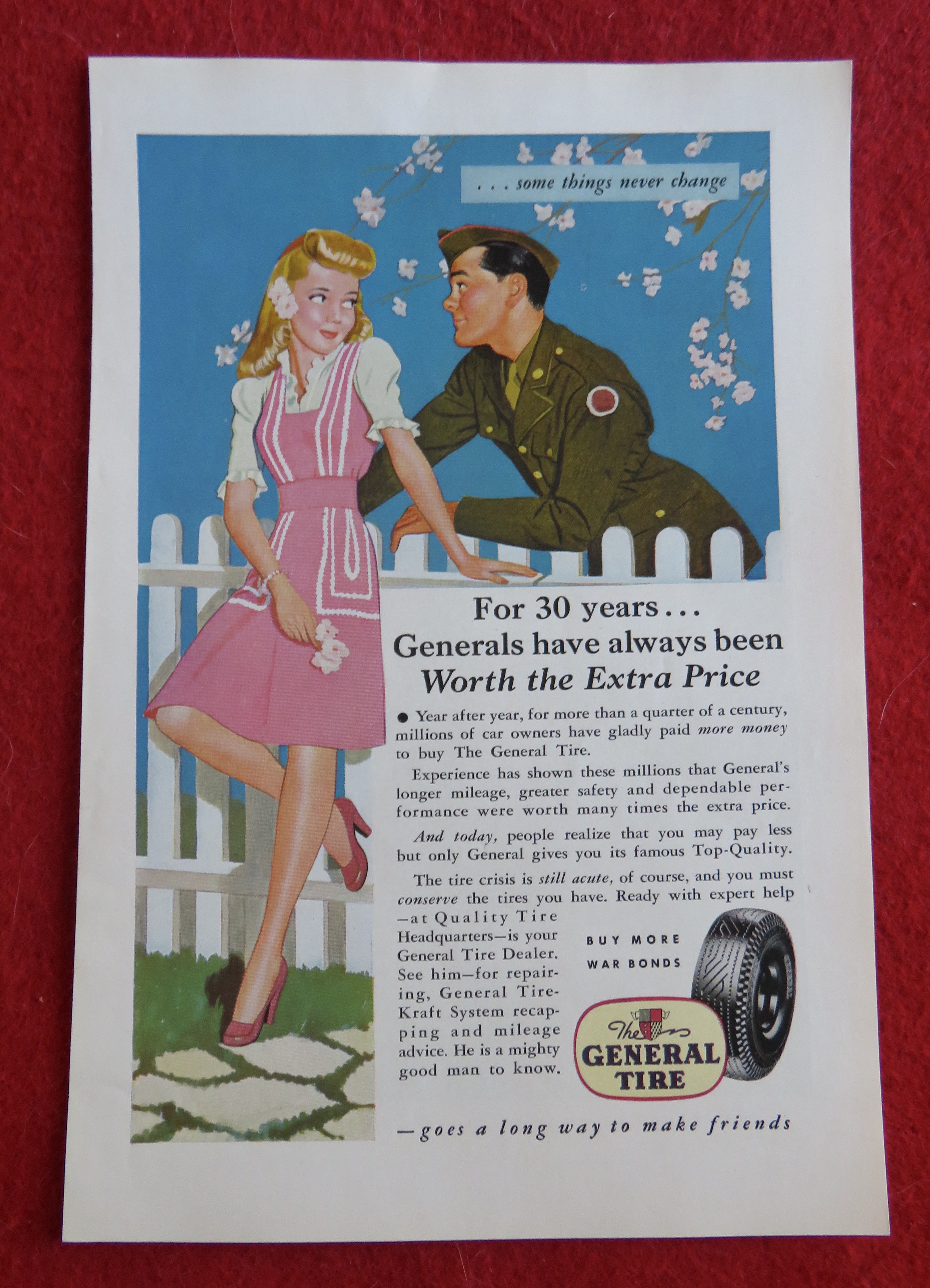 1944 General Tires with Soldier & Woman
