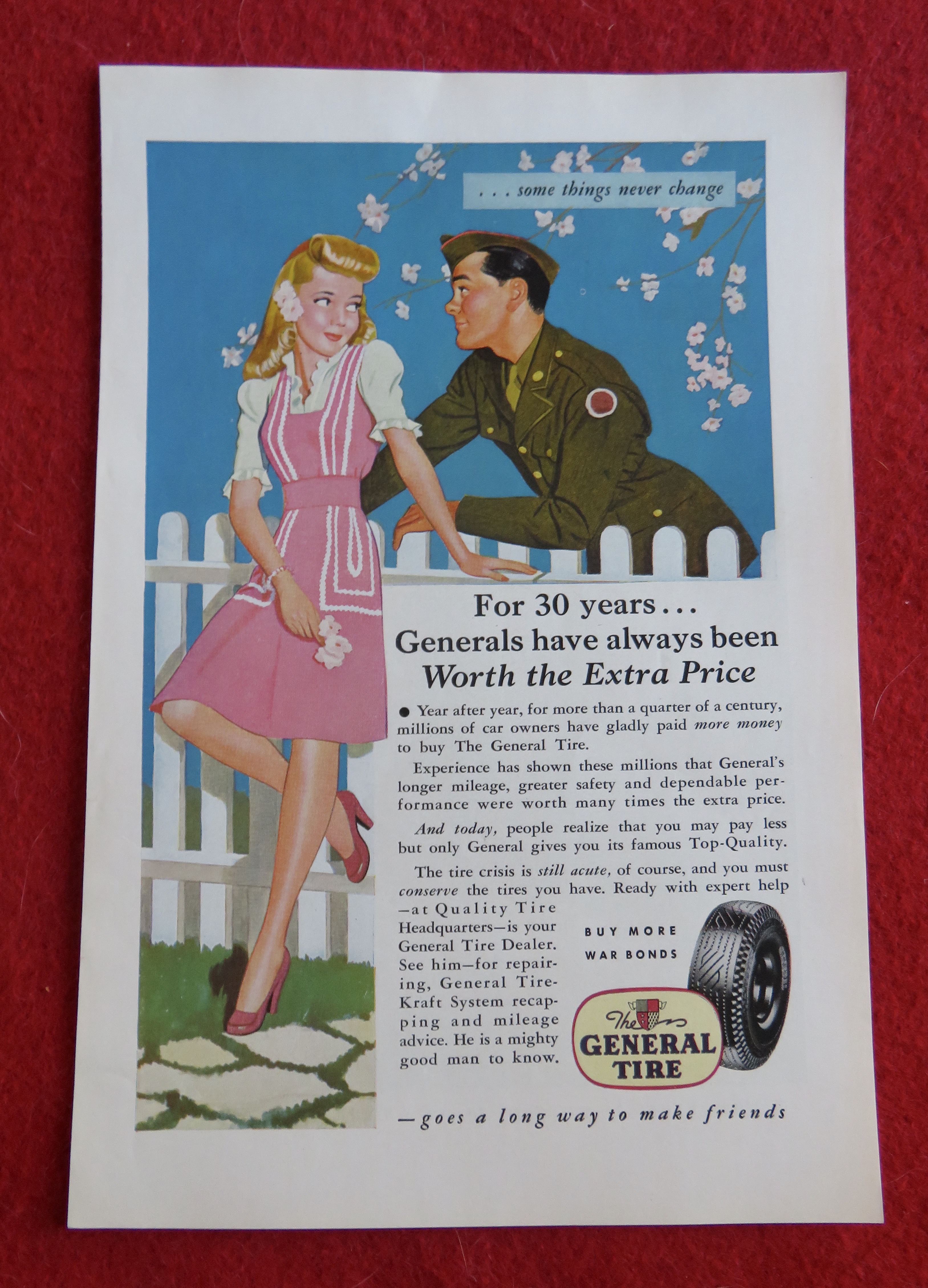 1944 General Tires with Soldier & Woman