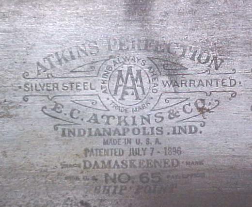 Atkins Perfection No. 65 Silver Steel Cross Cut Saw
