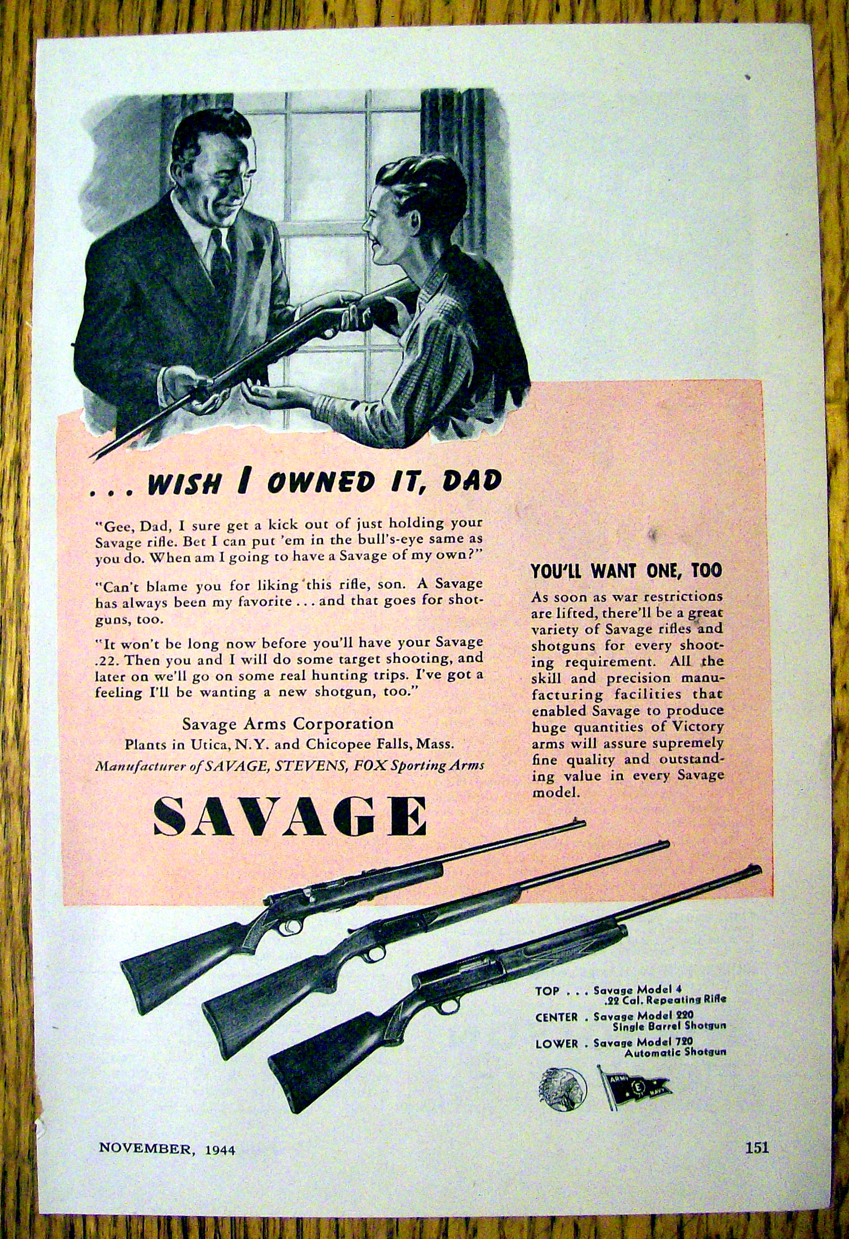 1944 Savage Arms With 3 Different Guns