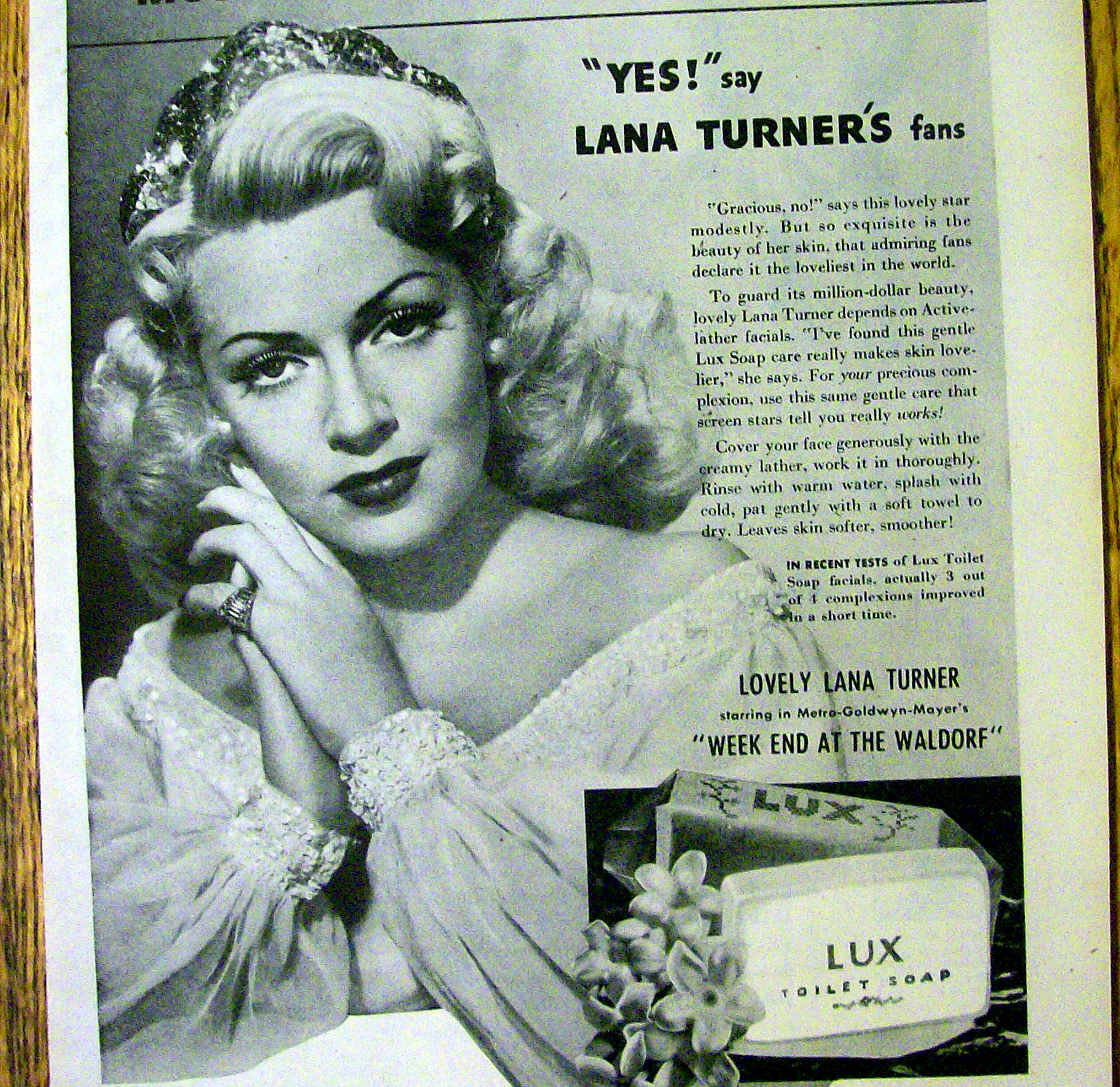1945 Lux Toilet Soap with Lana Turner