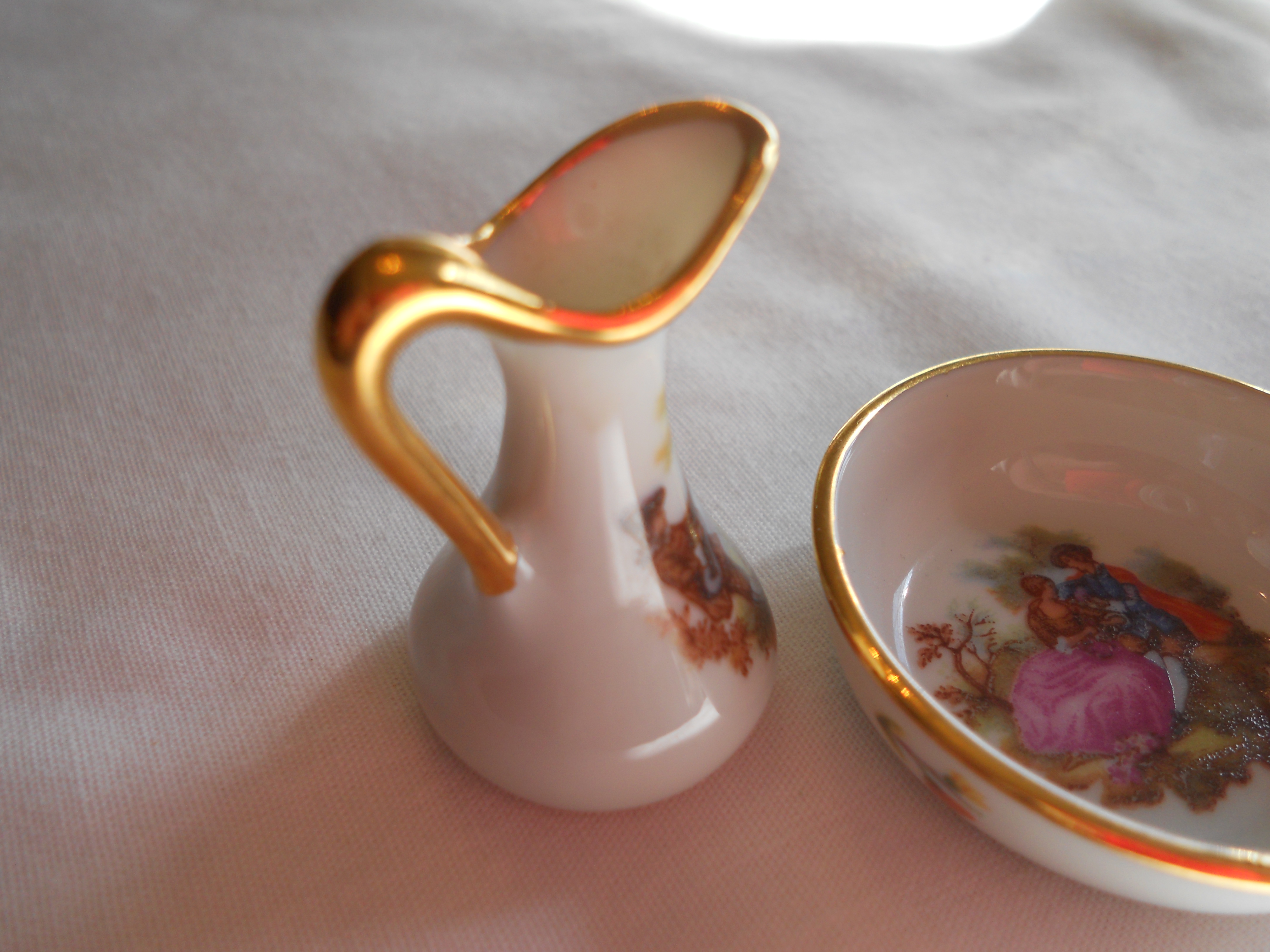 Limoges France Miniature Pitcher and bowl