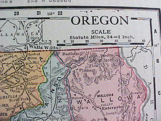 Antique Map Oregon 1916 Rand McNally