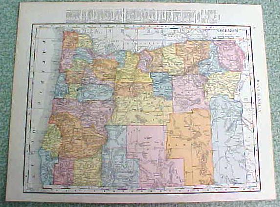 Antique Map Oregon 1916 Rand McNally