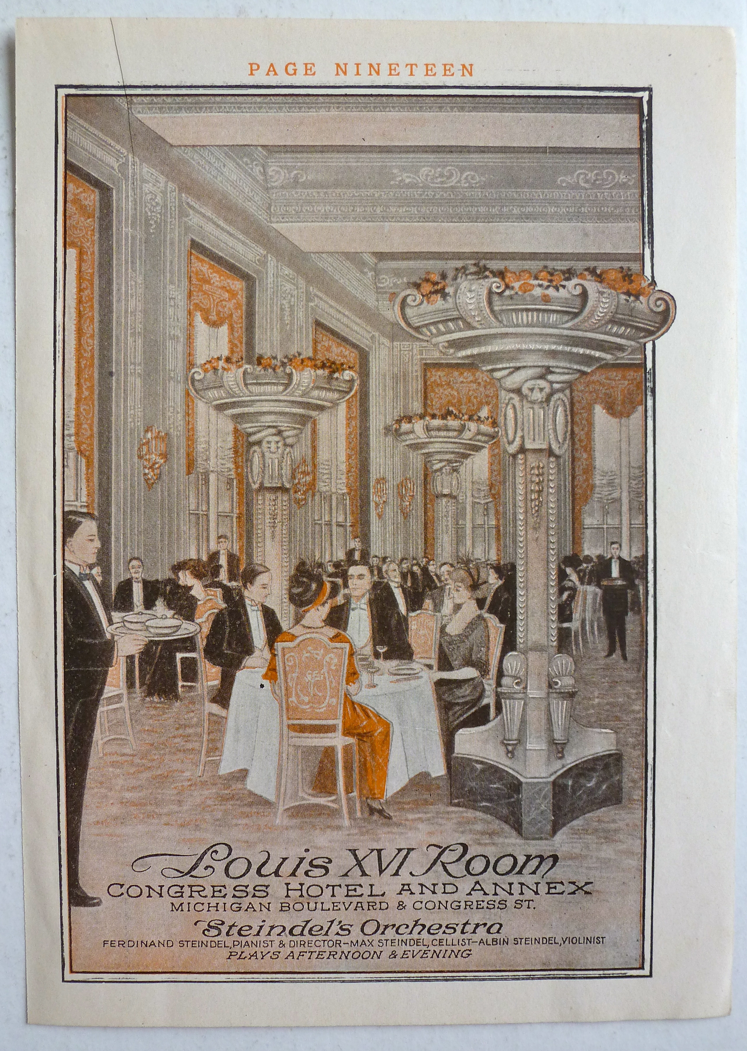 1912 Congress Hotel & Annex Chicago w/Louis XVI Room