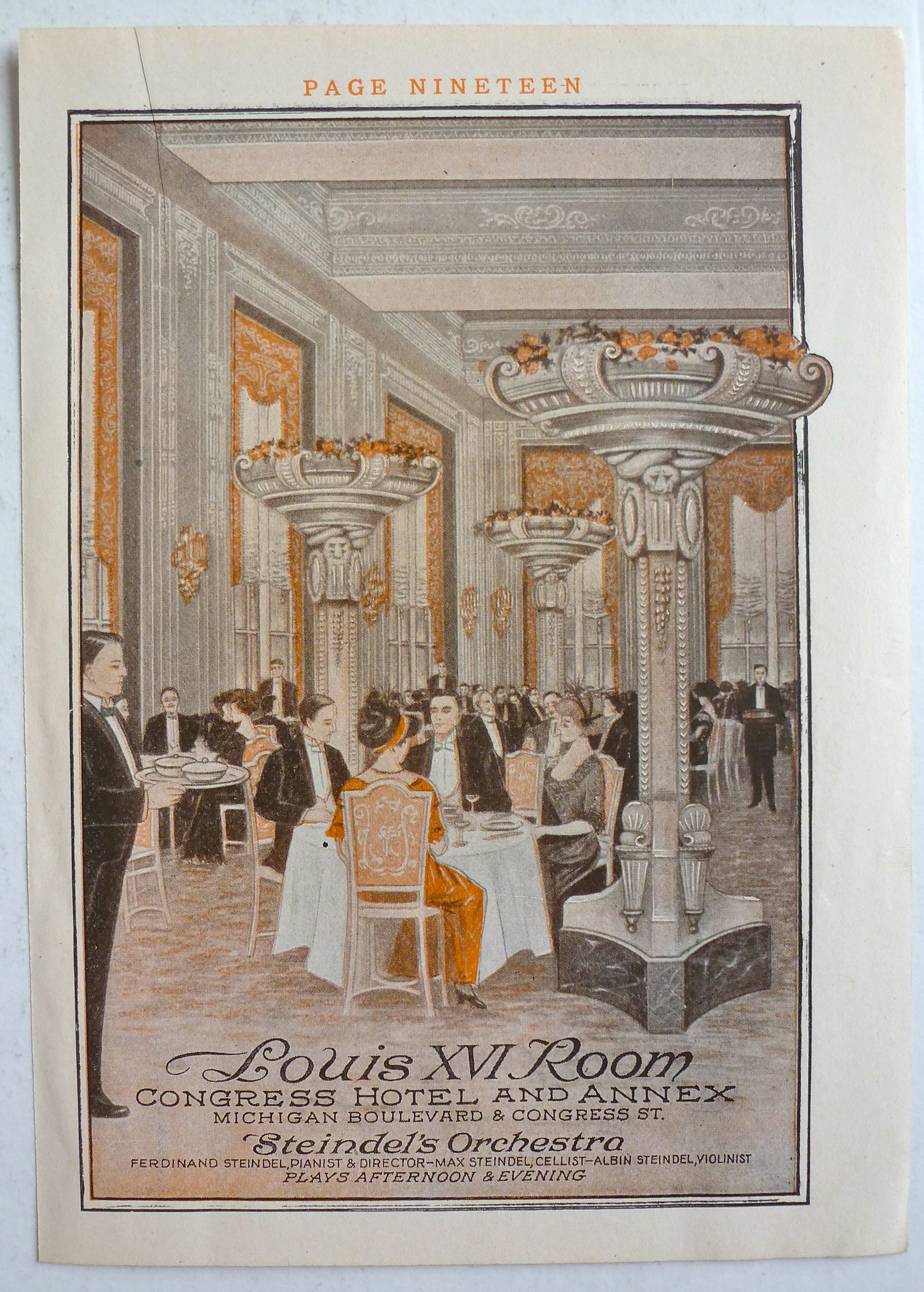1912 Congress Hotel & Annex Chicago w/Louis XVI Room