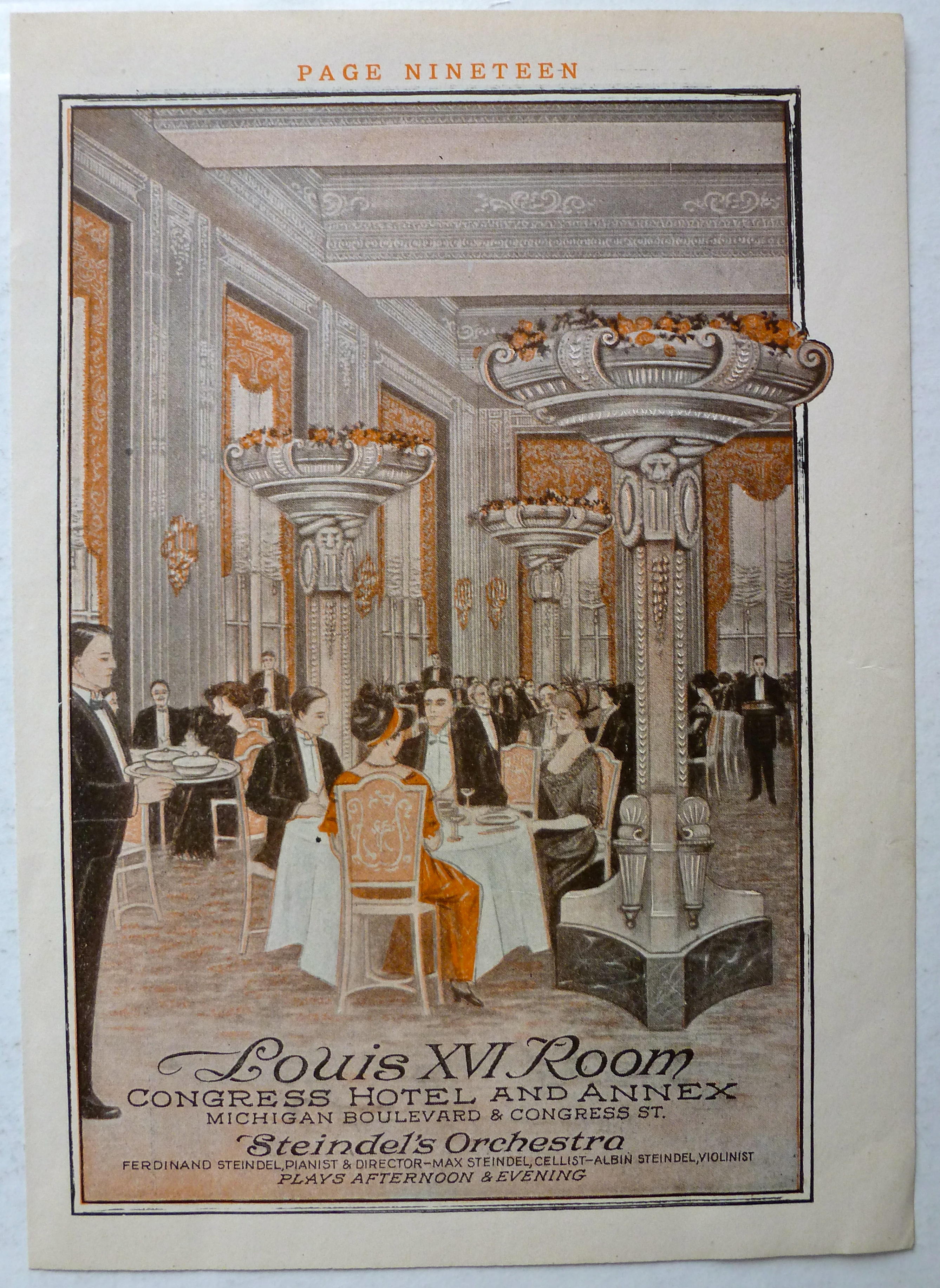 1912 Congress Hotel & Annex Chicago w/Louis XVI Room