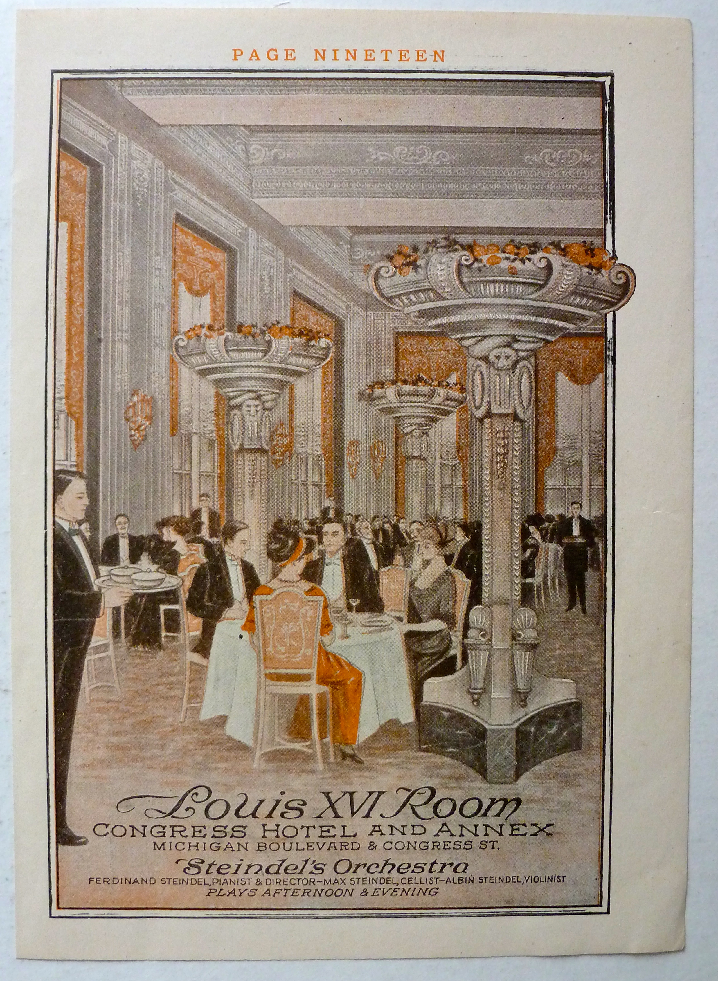 1912 Congress Hotel & Annex Chicago w/Louis XVI Room