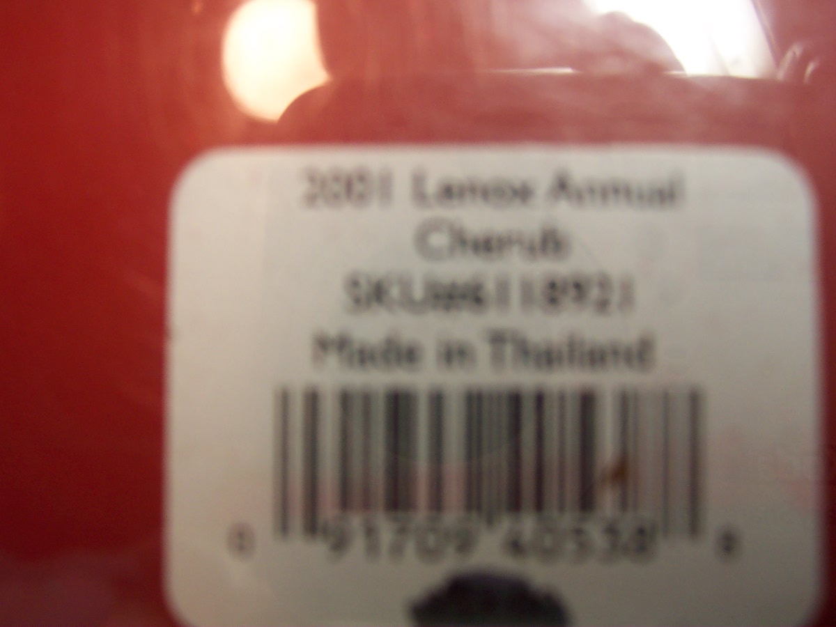 Lenox Christmas Ornament Annual Cherub 2001