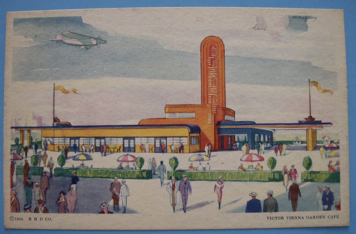 1933 Century Of Progress Victor Vienna Garden Postcard