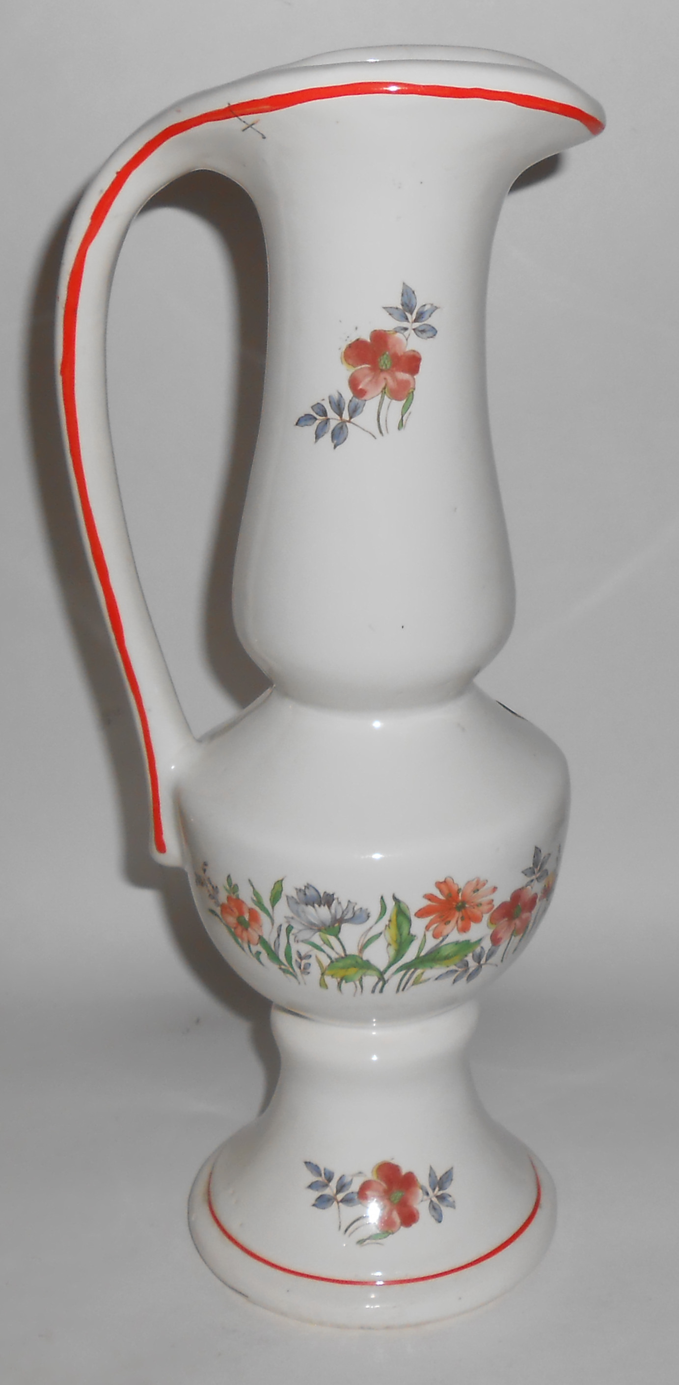 California Originals Tall Floral Decorated Pitcher W/St