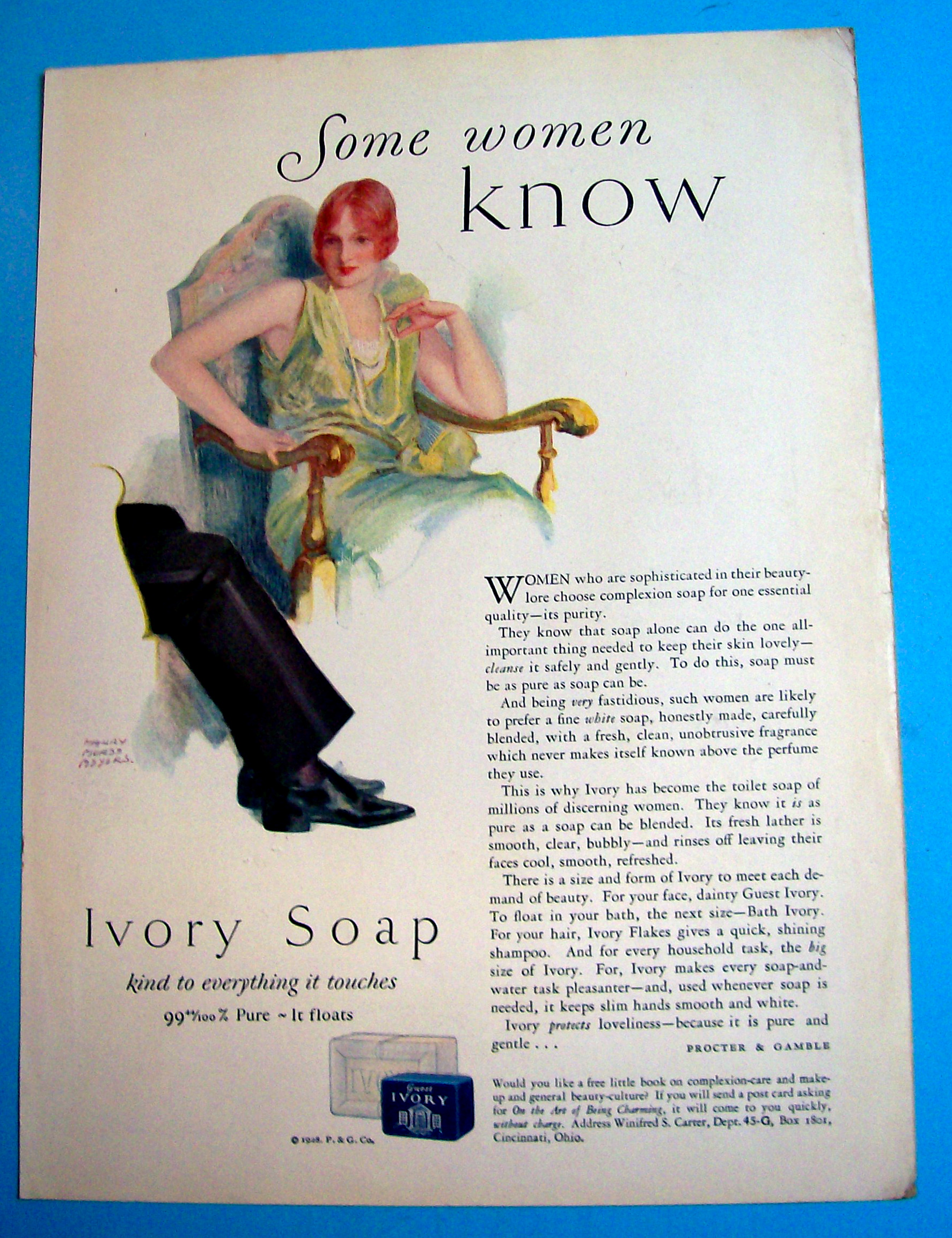 1928 Ivory Soap with Woman Sitting in a Chair