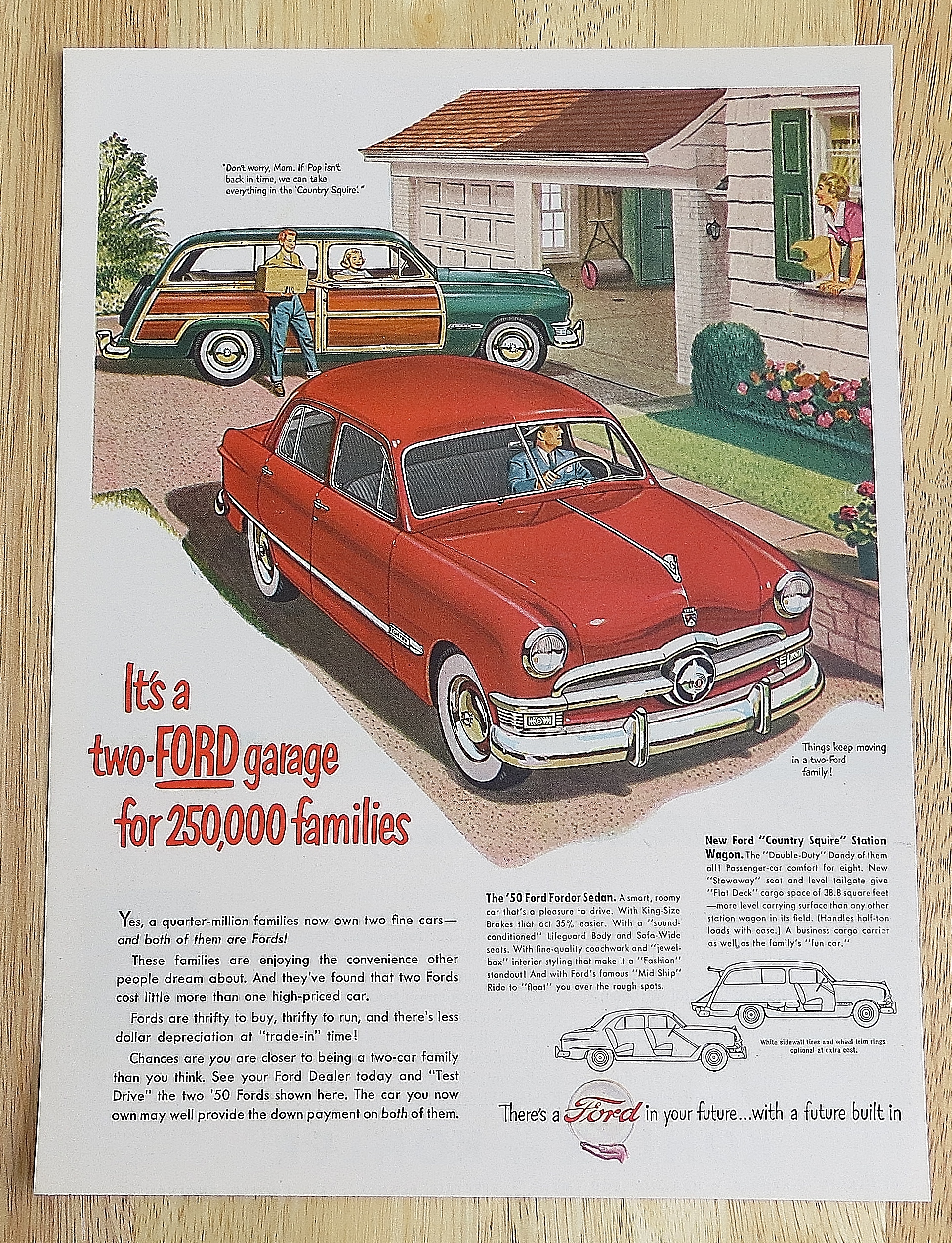 1950 Vintage Ford With Fordor Sedan & Wagon