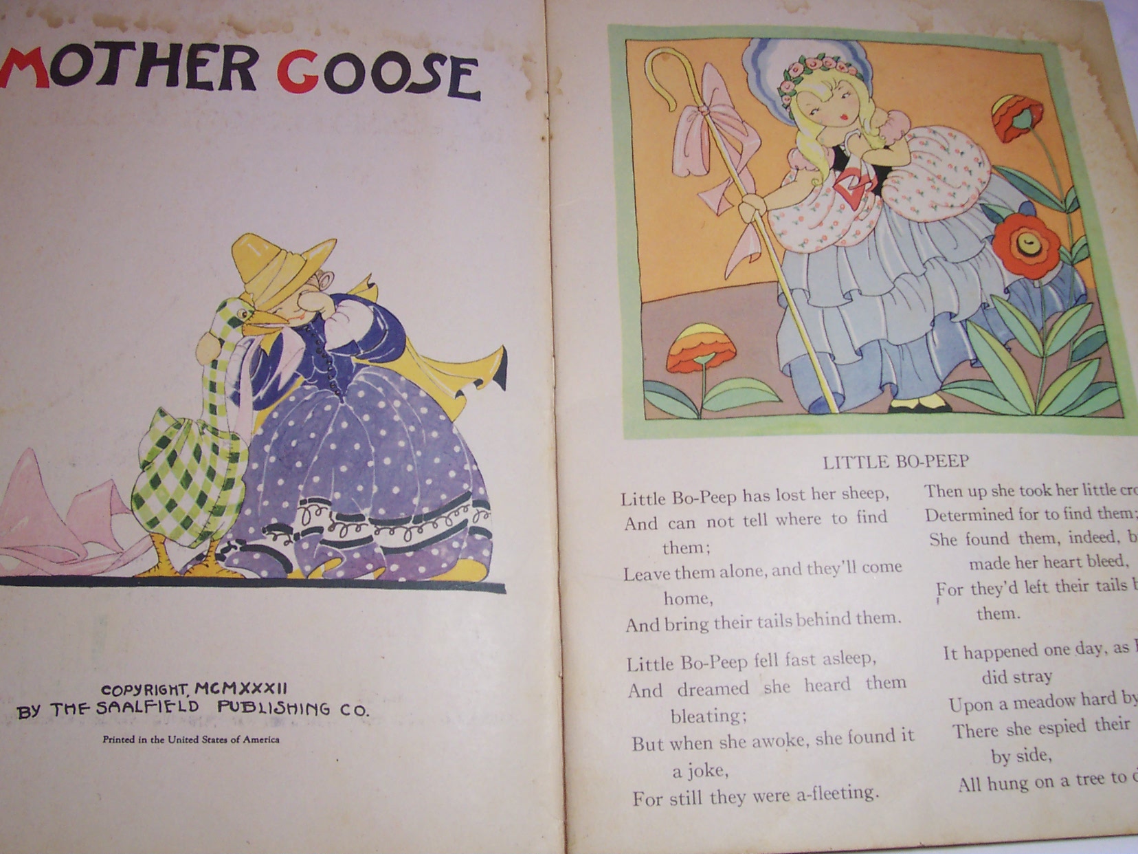 Mother Goose Book Saalfield 1932