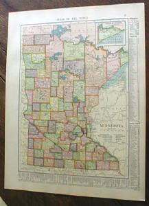 1904 Map Minnesota And Iowa