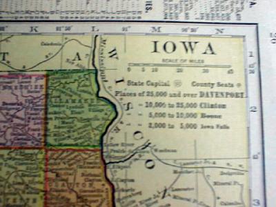 1904 Map Minnesota And Iowa