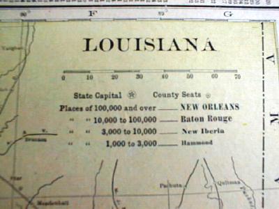 1904 Map Arkansas And Louisiana