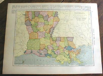 1904 Map Arkansas And Louisiana