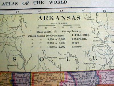 1904 Map Arkansas And Louisiana