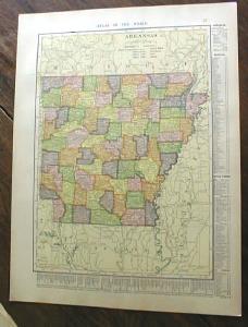 1904 Map Arkansas And Louisiana