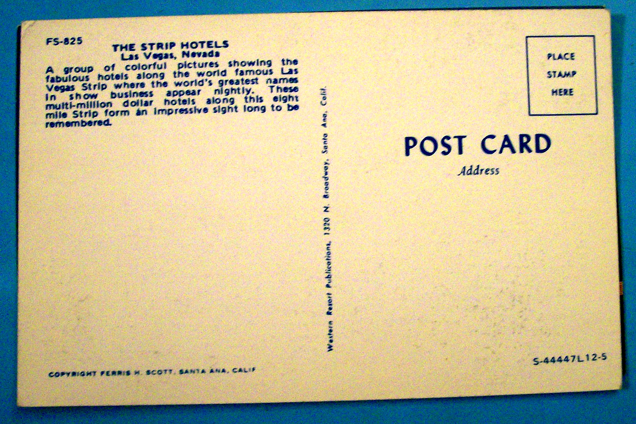 The Strip Hotels, Las Vegas Postcard