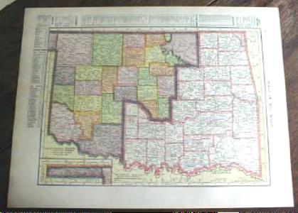 1904 Map Texas And Oklahoma
