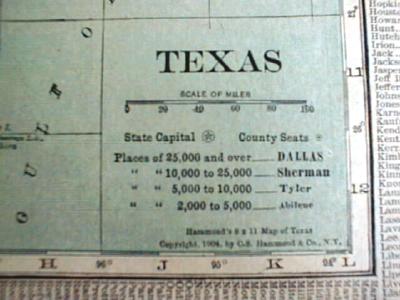 1904 Map Texas And Oklahoma