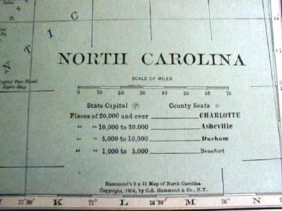 1904 Map North Carolina And South Carolina