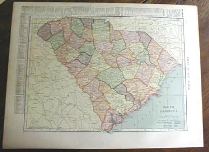 1904 Map North Carolina And South Carolina