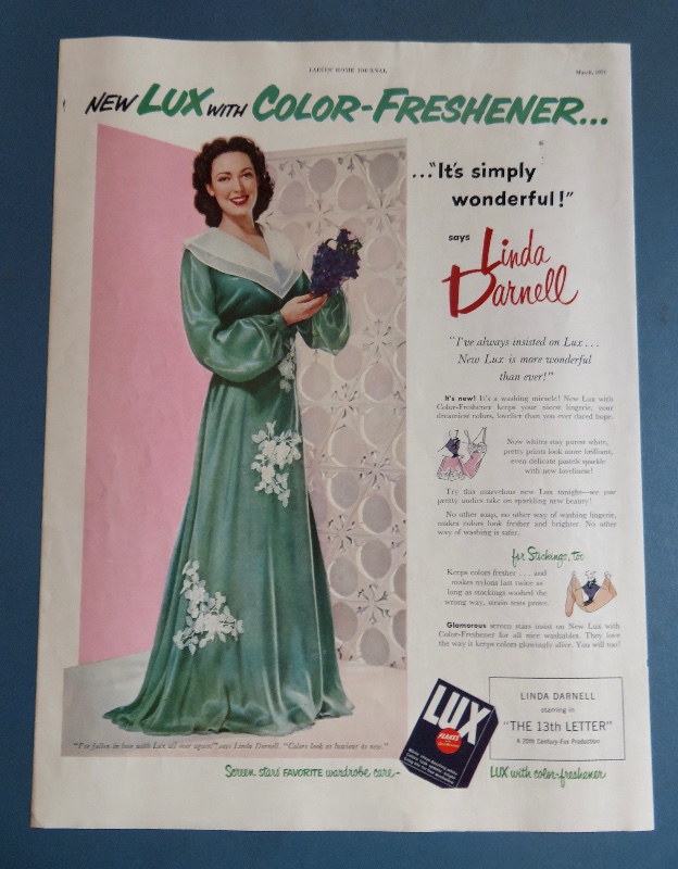 1951 Lux Soap & Flakes with Television Star Linda Darnell
