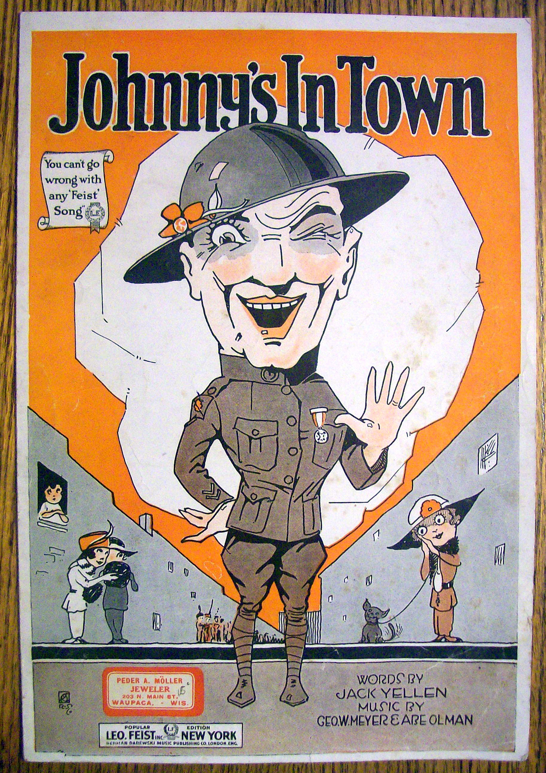 Sheet Music For 1919 Johnny's In Town By Yellen/Meyer