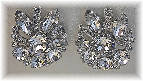 EISENBERG Crystals Clip Earrings.