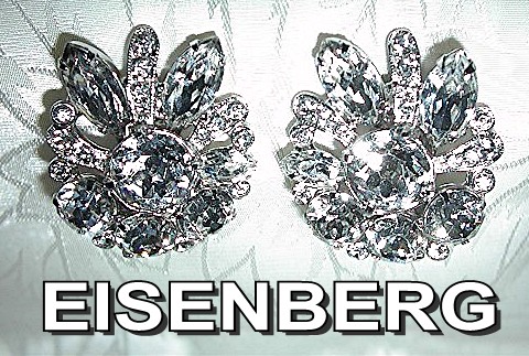 EISENBERG Crystals Clip Earrings.