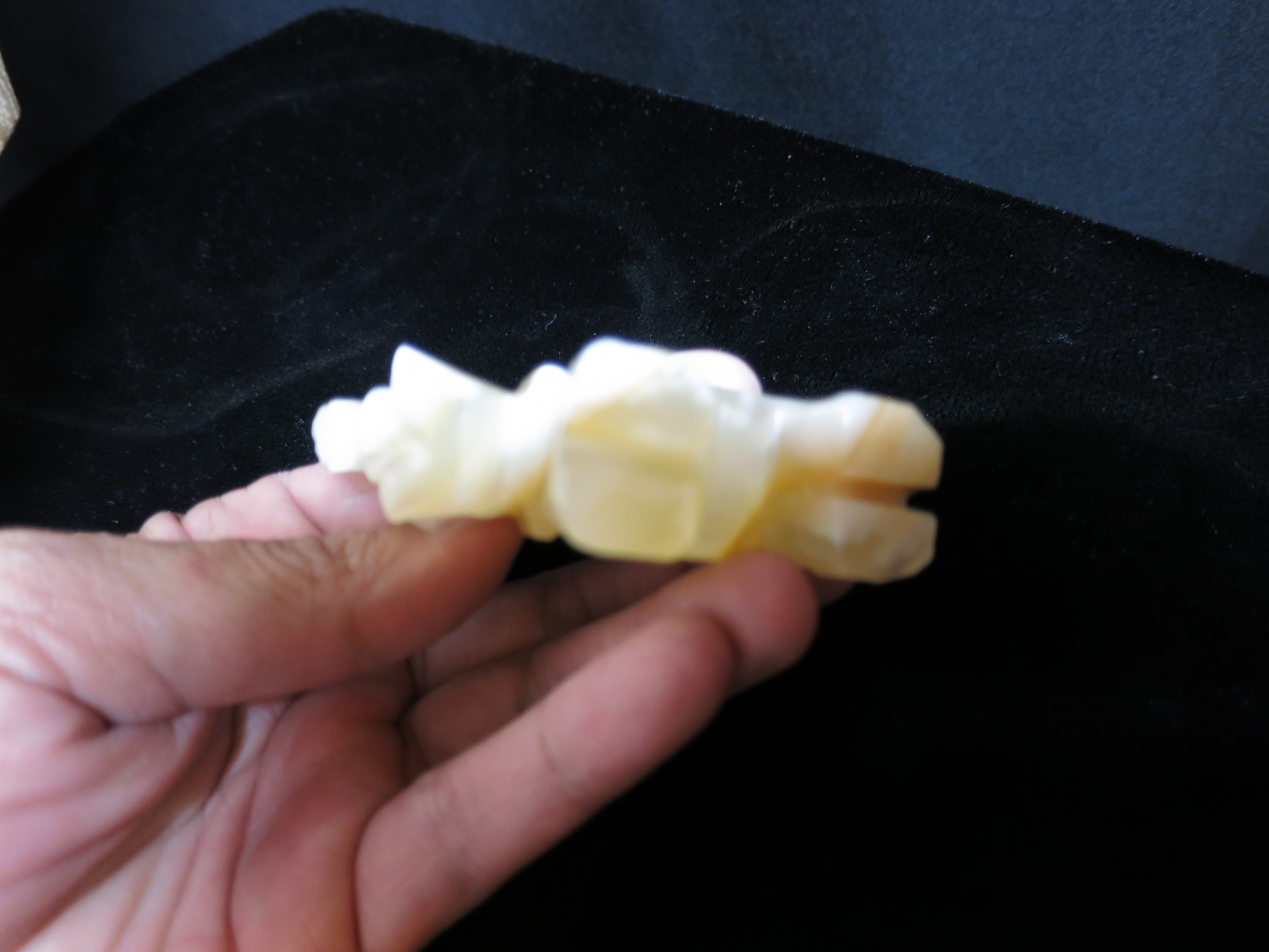 Onyx Carved Miniature Elephant Figurine Trunk Up