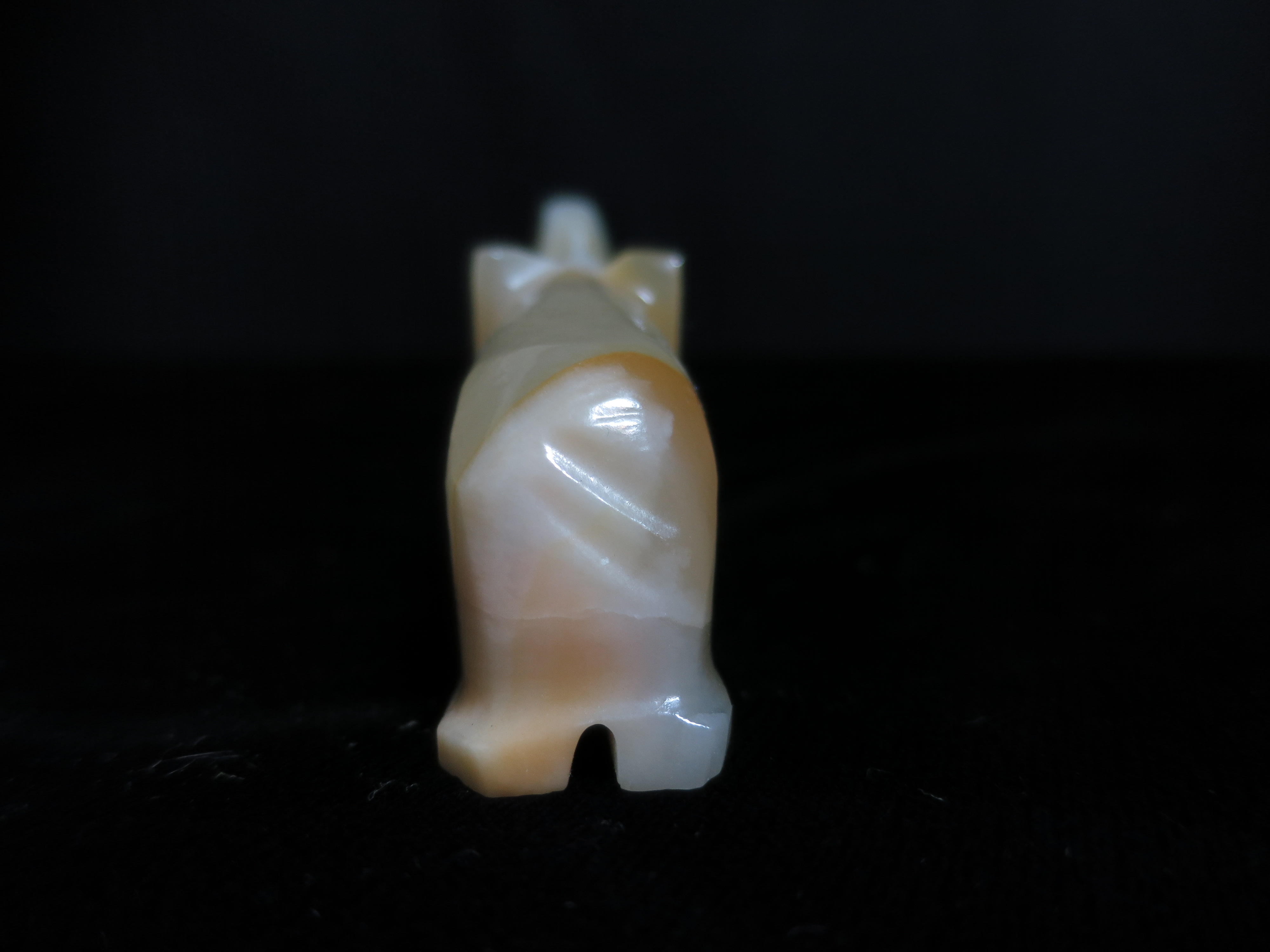 Onyx Carved Miniature Elephant Figurine Trunk Up