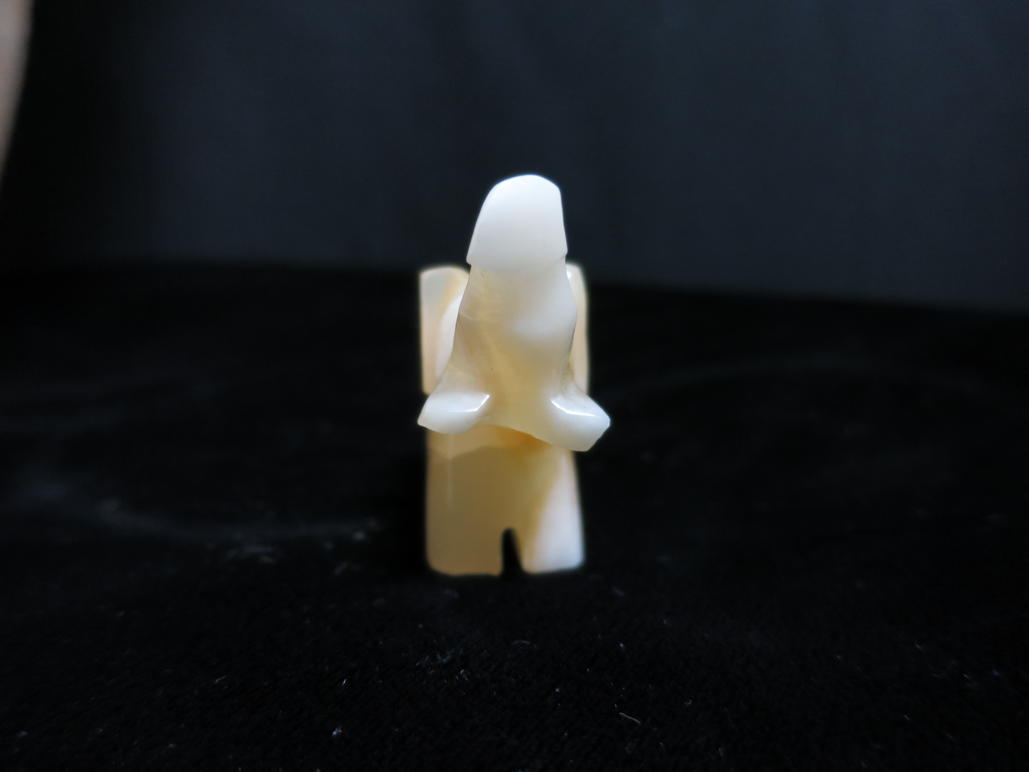 Onyx Carved Miniature Elephant Figurine Trunk Up