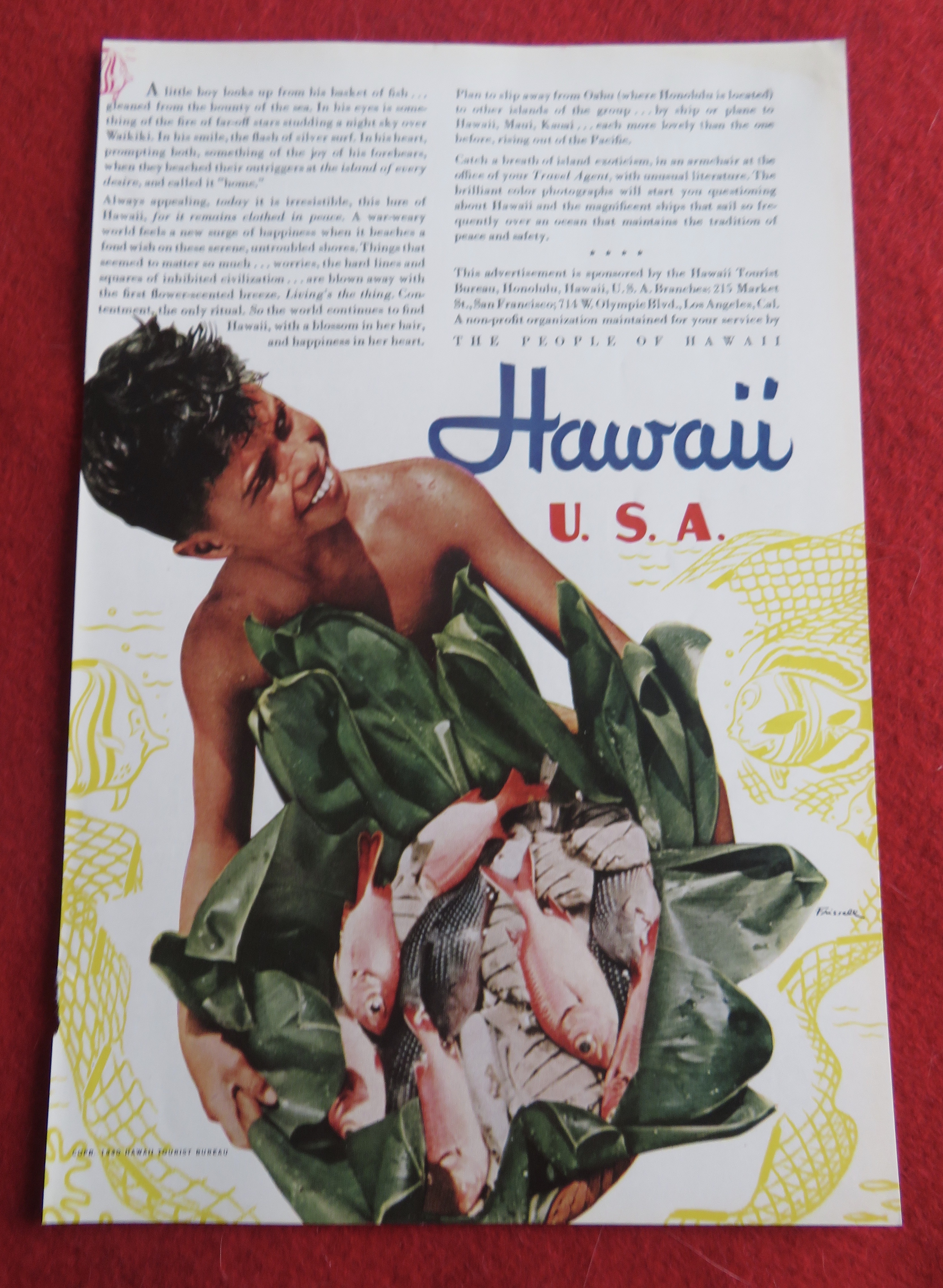 1940 Hawaii Tourist Bureau with Little Hawaiian Boy