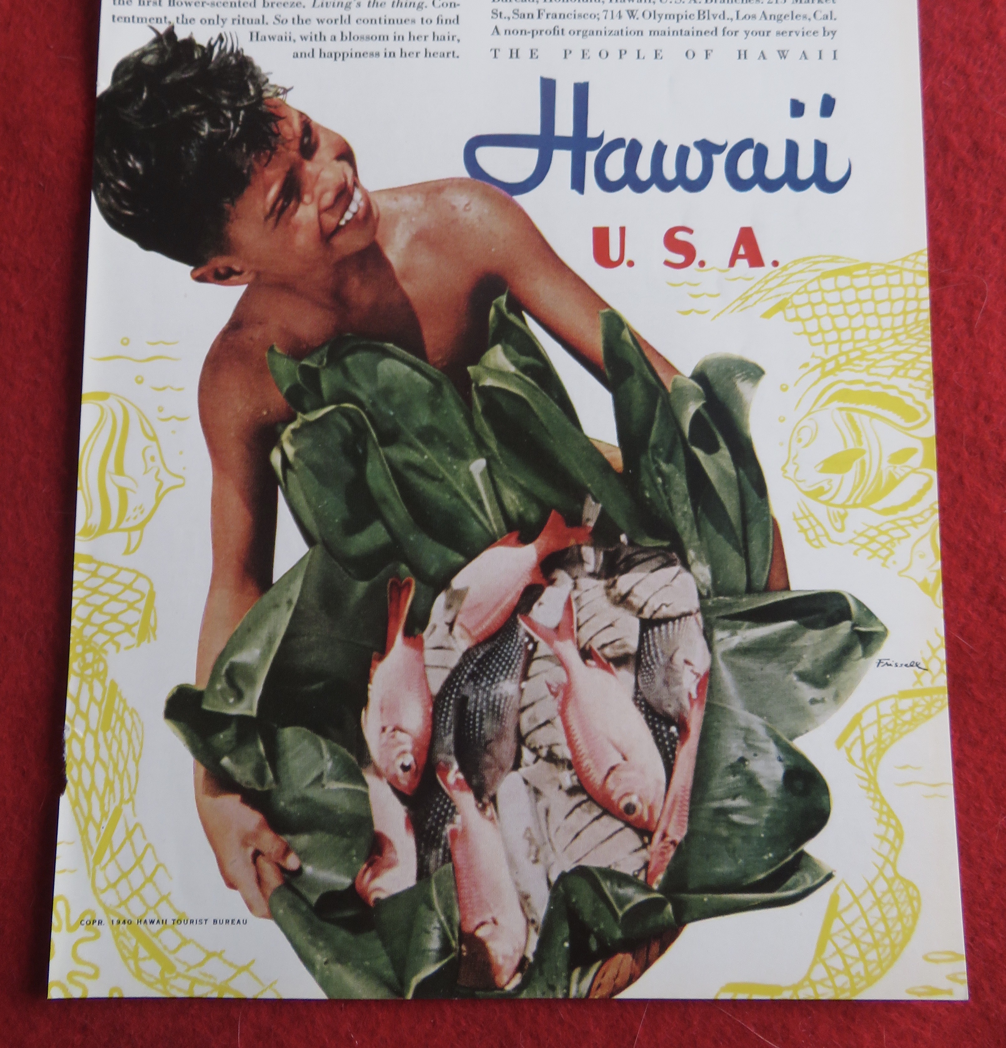 1940 Hawaii Tourist Bureau with Little Hawaiian Boy